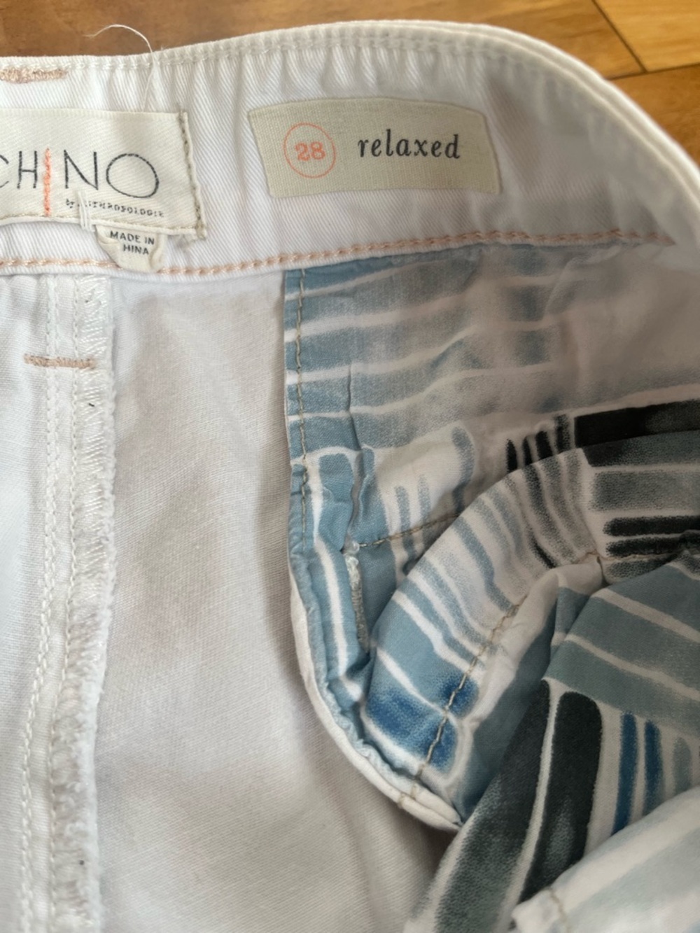 Chino Anthropologie Crisp Cotton Business Casual Crisp White High Rise Trouser - Picture 9 of 13